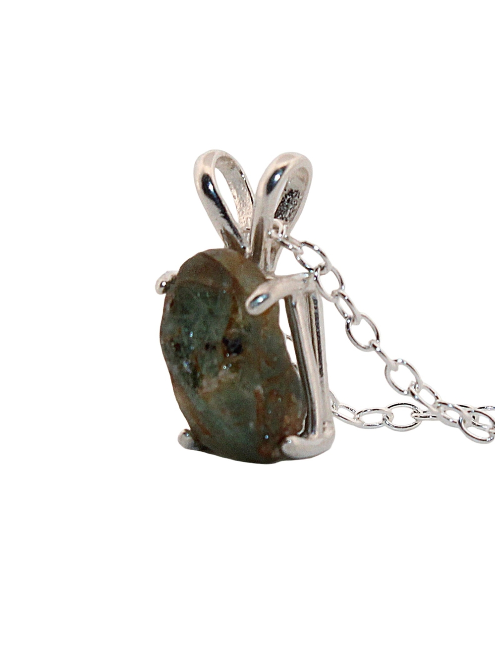Unique Natural Rough 3.11ct Dark Blue Montana Sapphire Sterling Silver Necklace - Picture 5 of 8